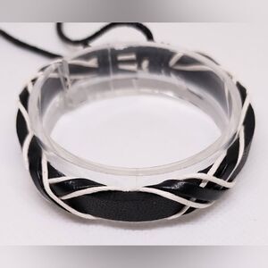 Men's‎ bracelet leather braided black new e89